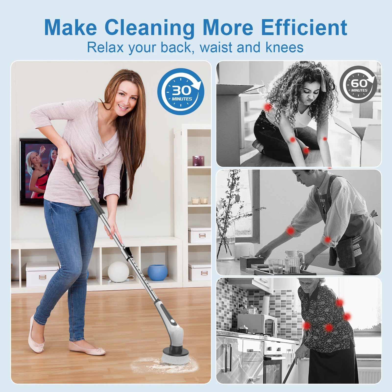 Voxoza Waterproof Electric Scrubber – The Ultimate Cleaning Powerhouse